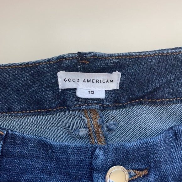 Good American Dark Wash High Rise Frayed Hem Ankle Skinny Jeans 31 15 Women’s - Picture 12 of 15